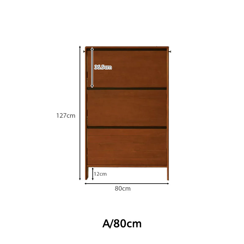Vivienne Poplar & Solid Beech Ultra-Thin Shoe Cabinet 65cm 80cm 116cm – view 18