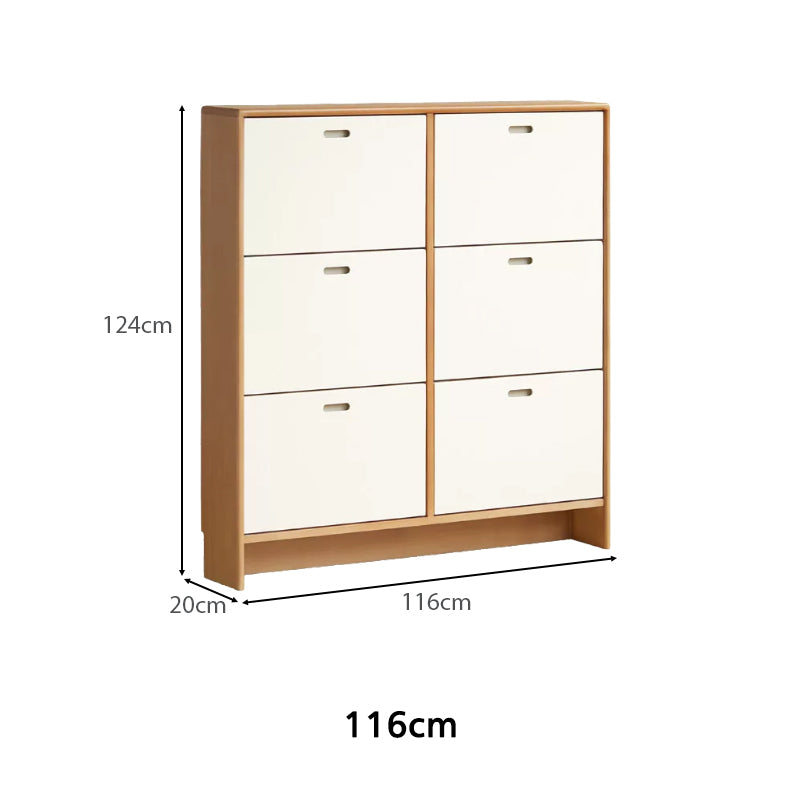 Sadie Poplar and Rubberwood Ultra-Thin Shoe Cabinet 82cm 116cm – view 11