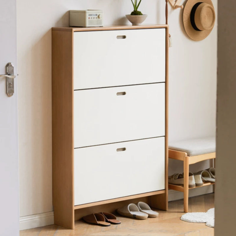 Sadie Poplar and Rubberwood Ultra-Thin Shoe Cabinet 82cm 116cm – view 12