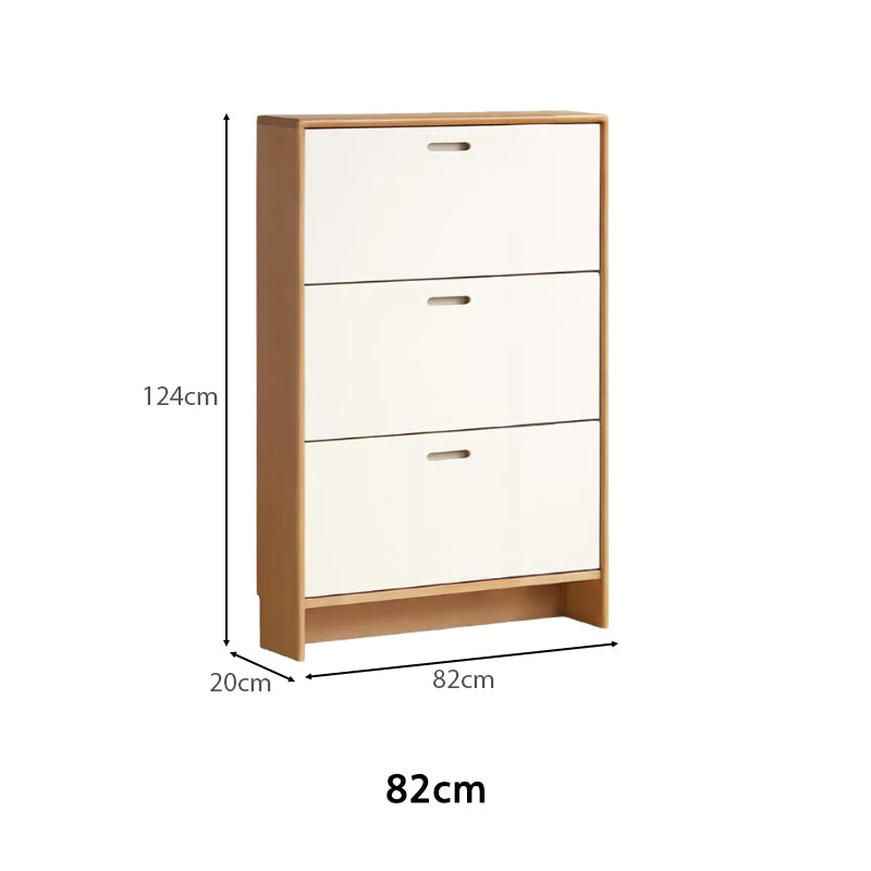 Sadie Poplar and Rubberwood Ultra-Thin Shoe Cabinet 82cm 116cm – view 14