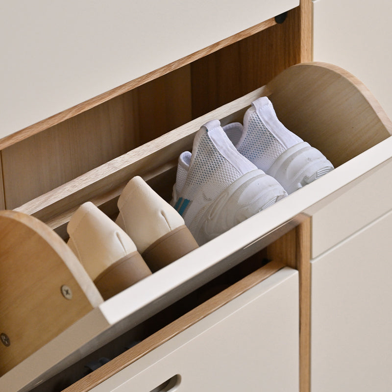 Sadie Poplar and Rubberwood Ultra-Thin Shoe Cabinet 82cm 116cm – view 7