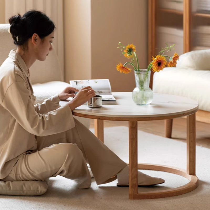 Randy Solid Oak Coffee Table and Side Table Set, Walnut Colour – view 2