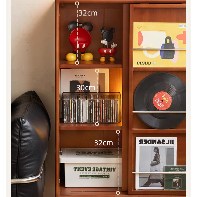 Regina liriodendron wood bookshelf with smoked glass – view 3