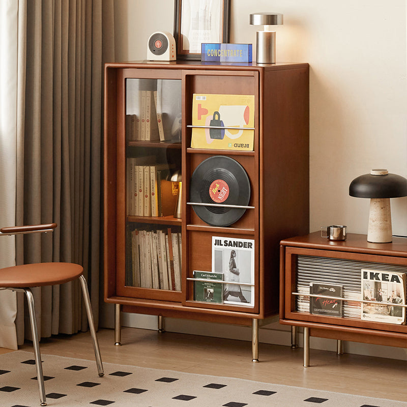 Regina liriodendron wood bookshelf with smoked glass – view 8