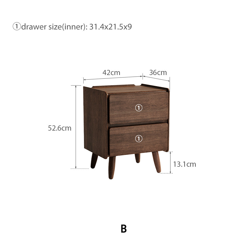 Remington Catalpa Wood Bedside Table in Walnut Colour 42cm – view 14