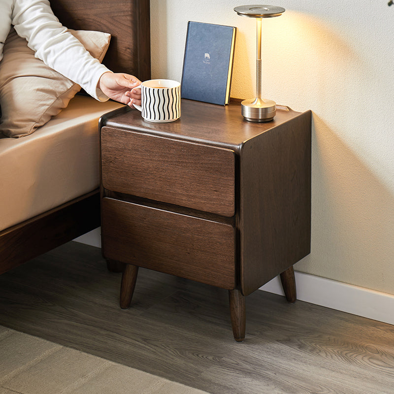 Remington Catalpa Wood Bedside Table in Walnut Colour 42cm – view 2