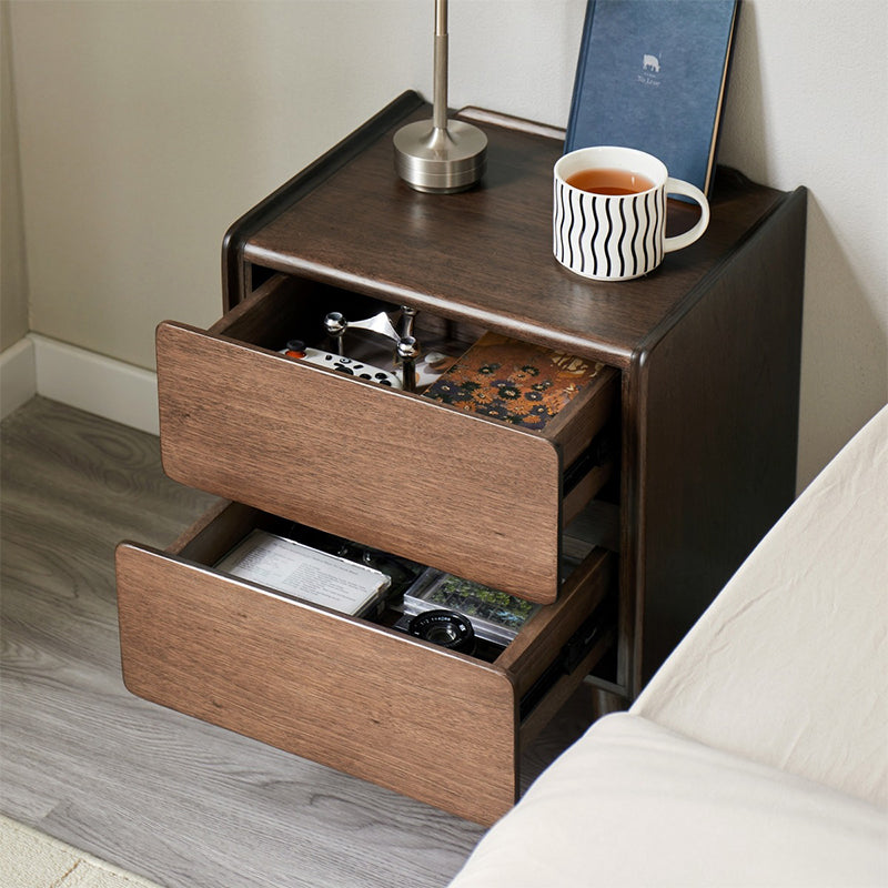 Remington Catalpa Wood Bedside Table in Walnut Colour 42cm – view 5