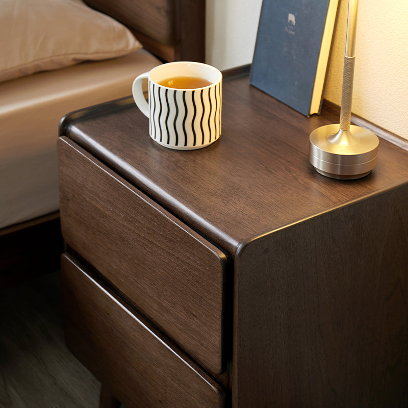 Remington Catalpa Wood Bedside Table in Walnut Colour 42cm – view 7