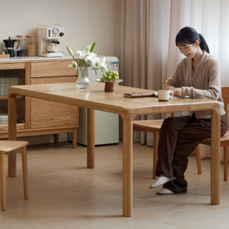 Renee solid ash dining table set – view 4
