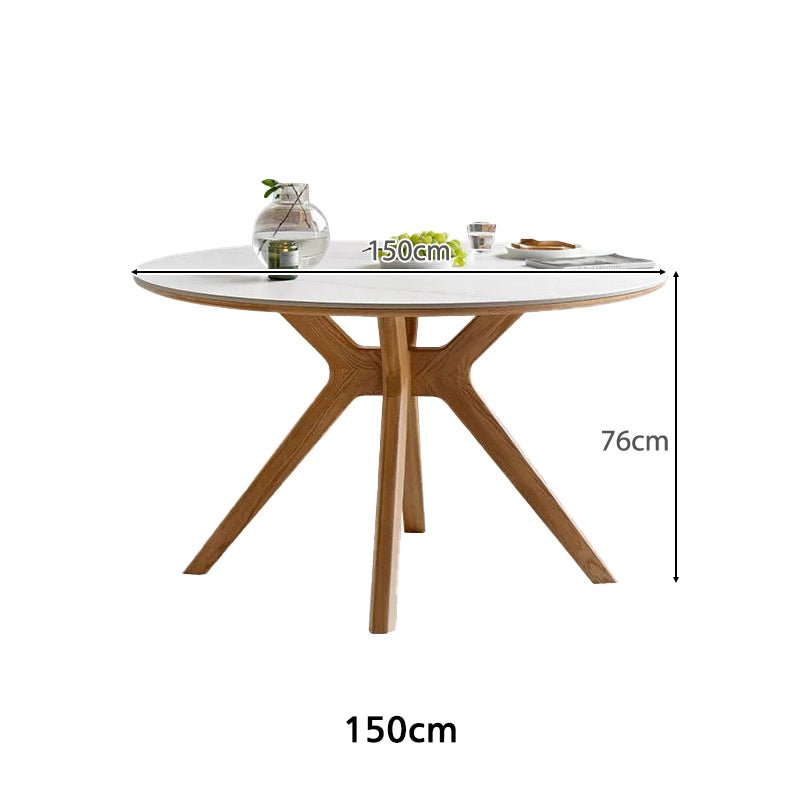Roscoe solid oak round dining table – view 15