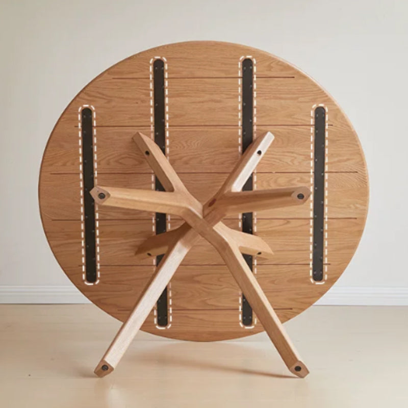 Roscoe solid oak round dining table – view 4