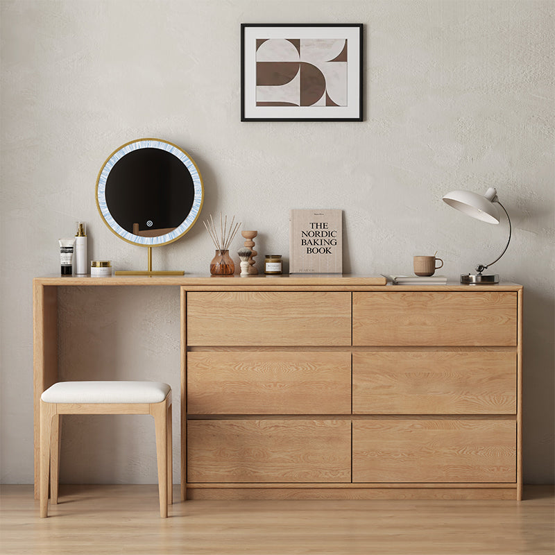 Rosemarie solid oak adjustable dressing table with drawer