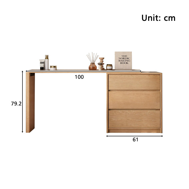 Rosemarie solid oak adjustable dressing table with drawer – view 12