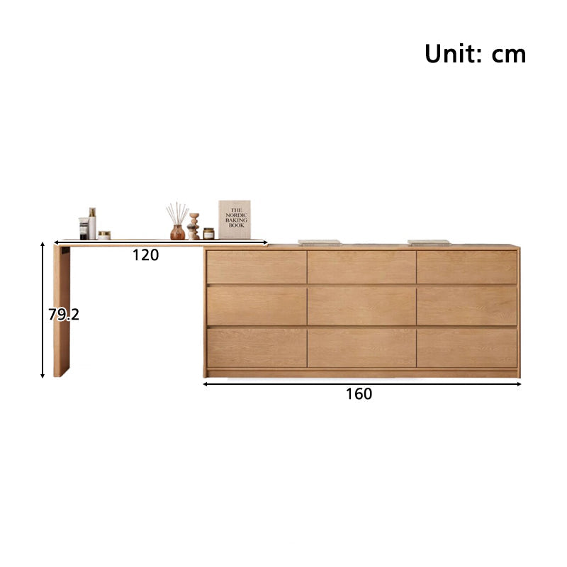 Rosemarie solid oak adjustable dressing table with drawer – view 14