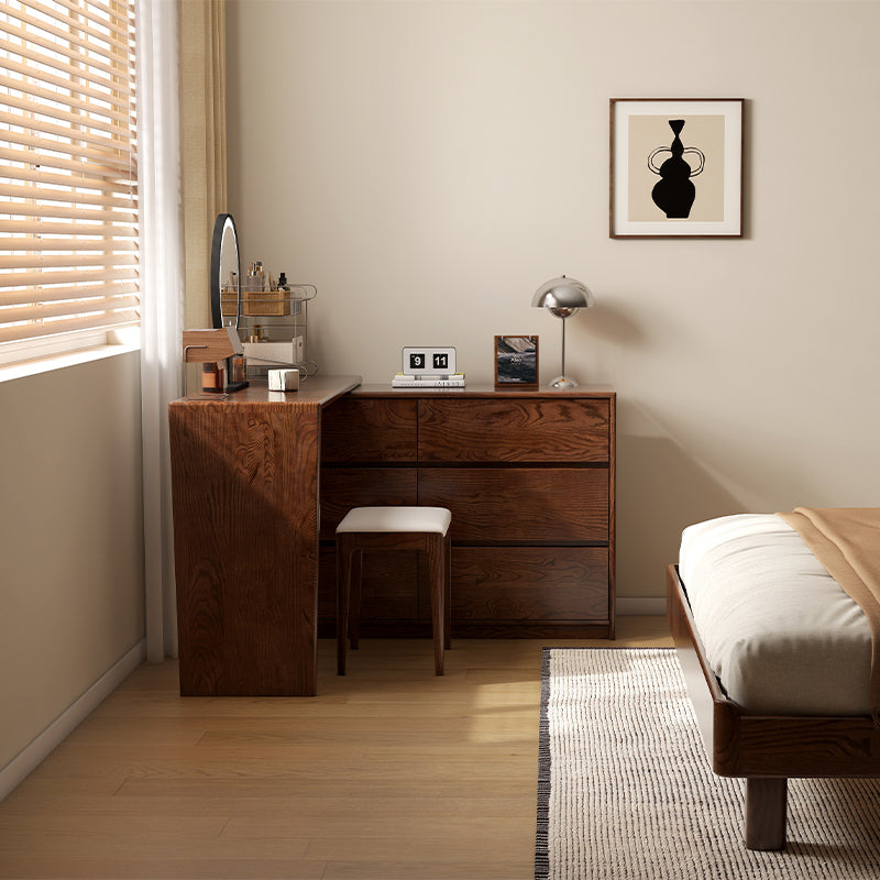 Rosemarie solid oak adjustable dressing table with drawer – view 18