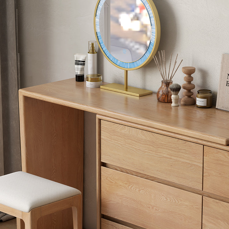 Rosemarie solid oak adjustable dressing table with drawer – view 4