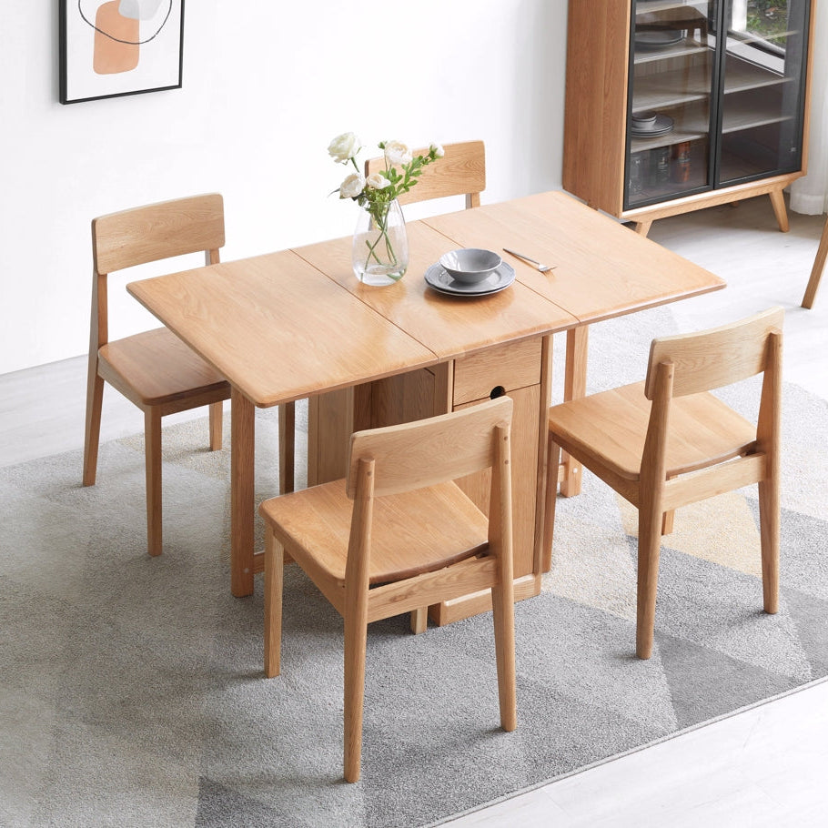 Rott solid American oak foldable dining table in natural finish – view 10