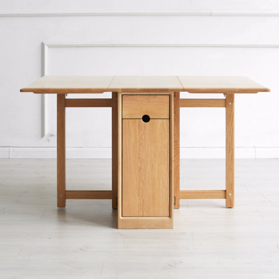 Rott solid American oak foldable dining table in natural finish – view 8