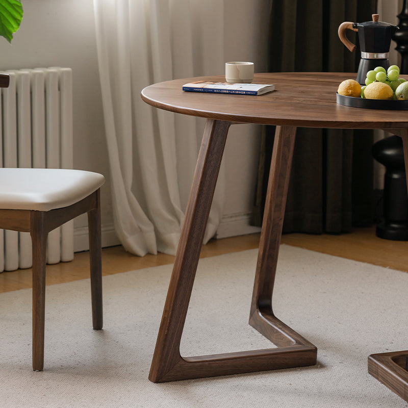 Joan Round Solid Black Walnut Dining Table 110cm – view 5