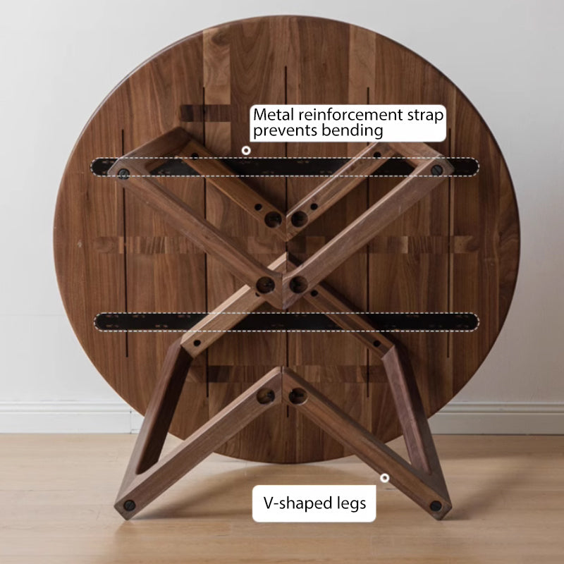 Joan Round Solid Black Walnut Dining Table 110cm – view 6