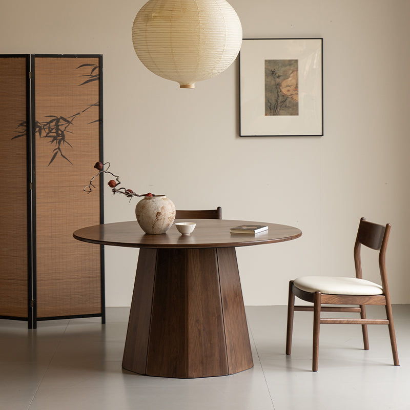 Carla Round Black Walnut Dining Table 150cm
