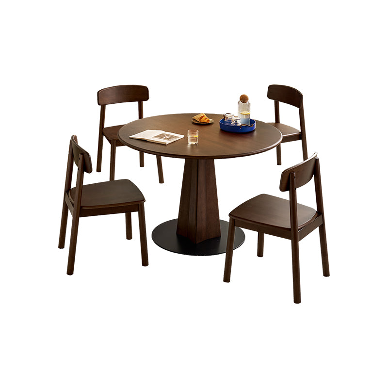 Imelda 110cm Round Wooden Dining Table Set with Chairs – view 12