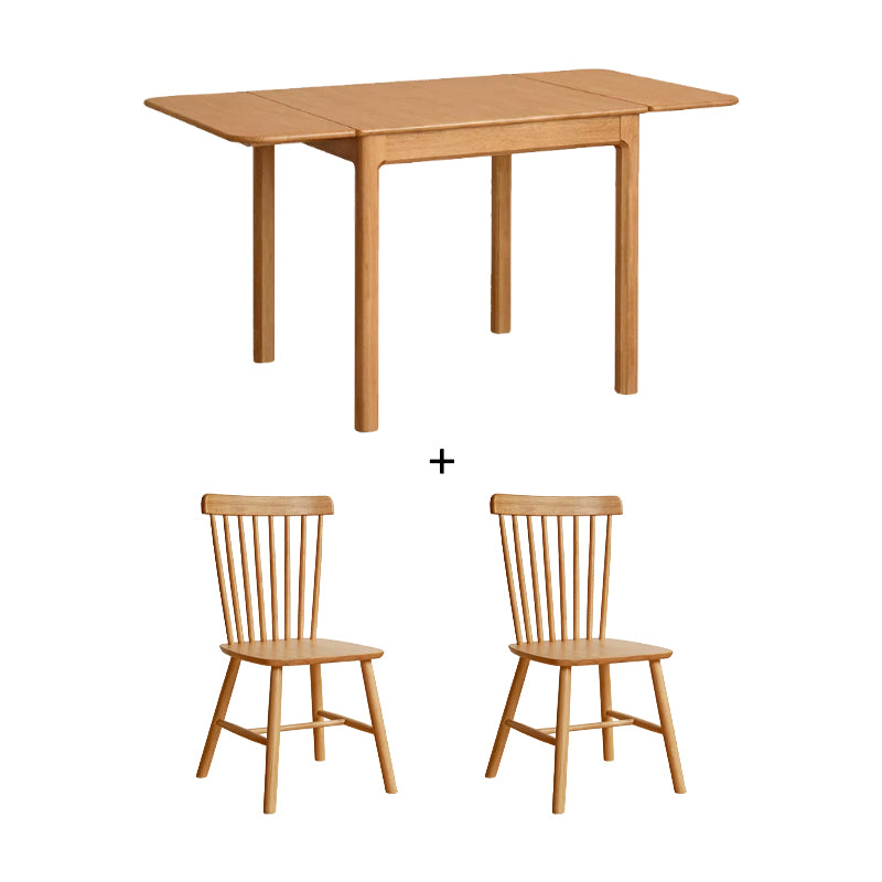 Adair Rubberwood Foldable Dining Table 80cm, with or without Chairs – Table+Chair*2, view 10
