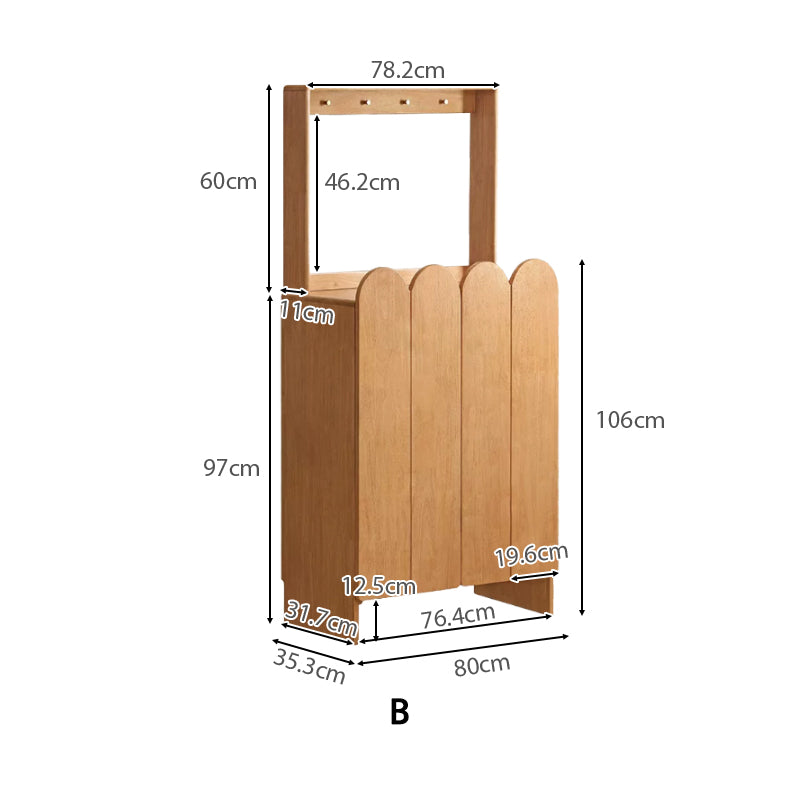 Zaria Rubberwood Shoe Cabinet 80cm – view 14