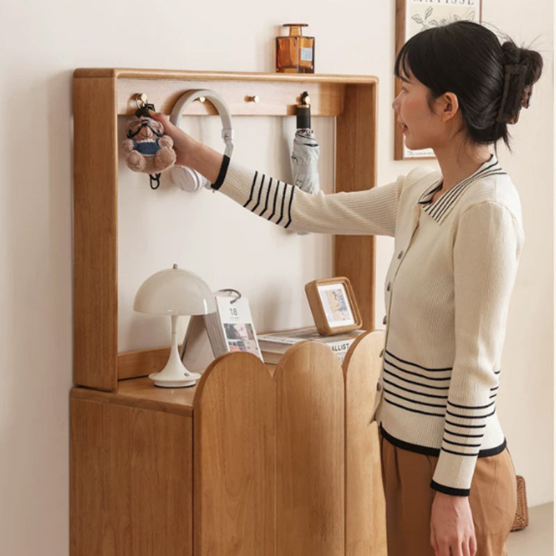 Zaria Rubberwood Shoe Cabinet 80cm – view 7