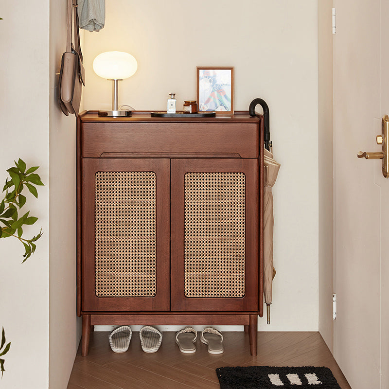 Ignatius Rubberwood Shoe Cabinet with Rattan Doors, 2-Door 3-Door 4-Door – 2-door, view 30