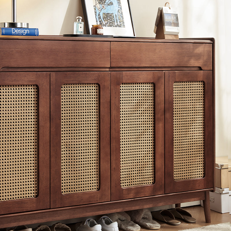 Ignatius Rubberwood Shoe Cabinet with Rattan Doors, 2-Door 3-Door 4-Door – view 20