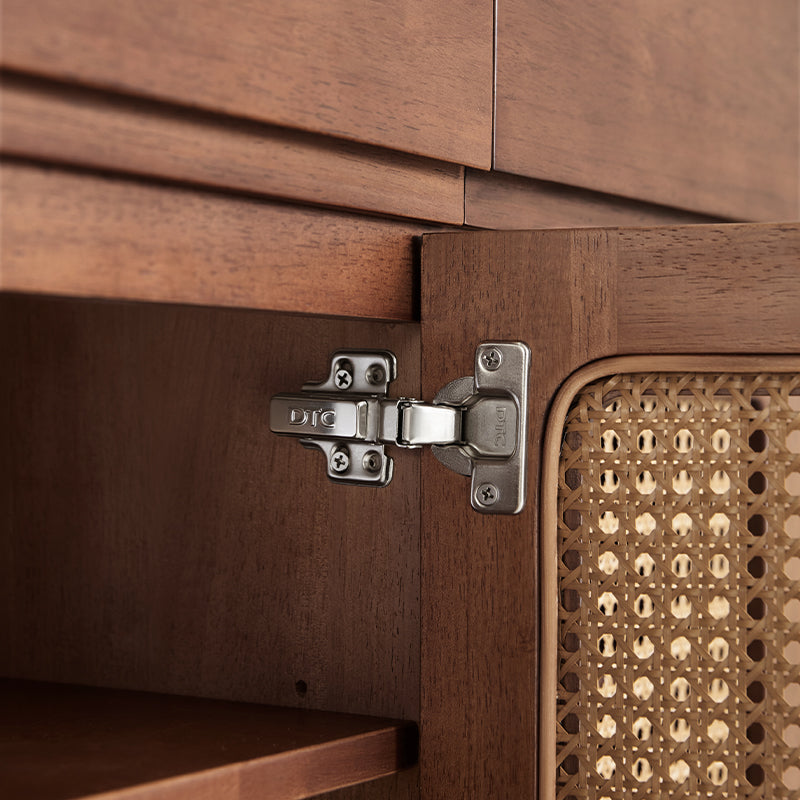 Ignatius Rubberwood Shoe Cabinet with Rattan Doors, 2-Door 3-Door 4-Door – view 21