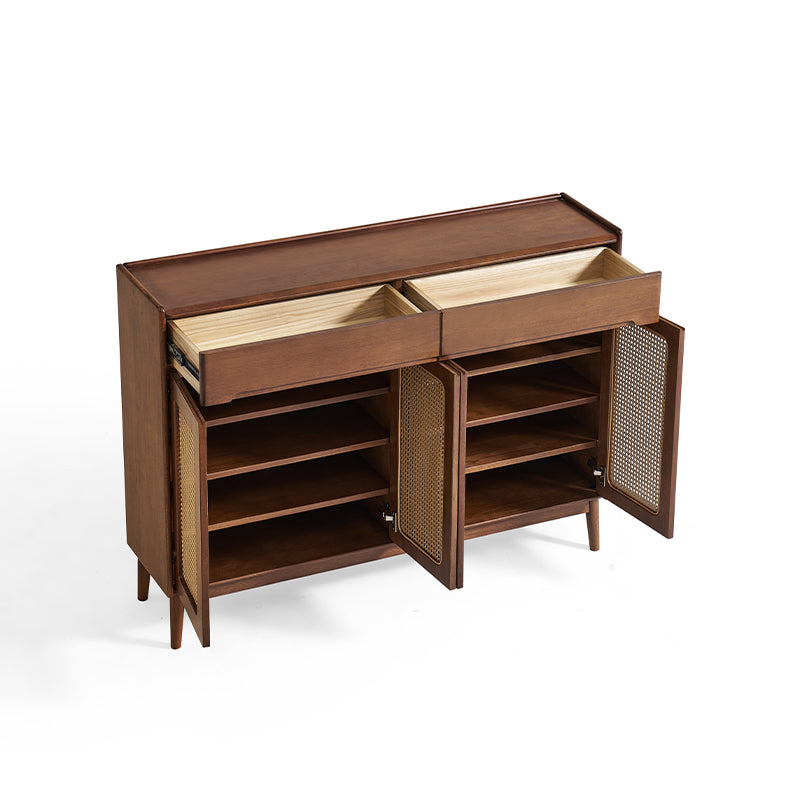 Ignatius Rubberwood Shoe Cabinet with Rattan Doors, 2-Door 3-Door 4-Door – view 26