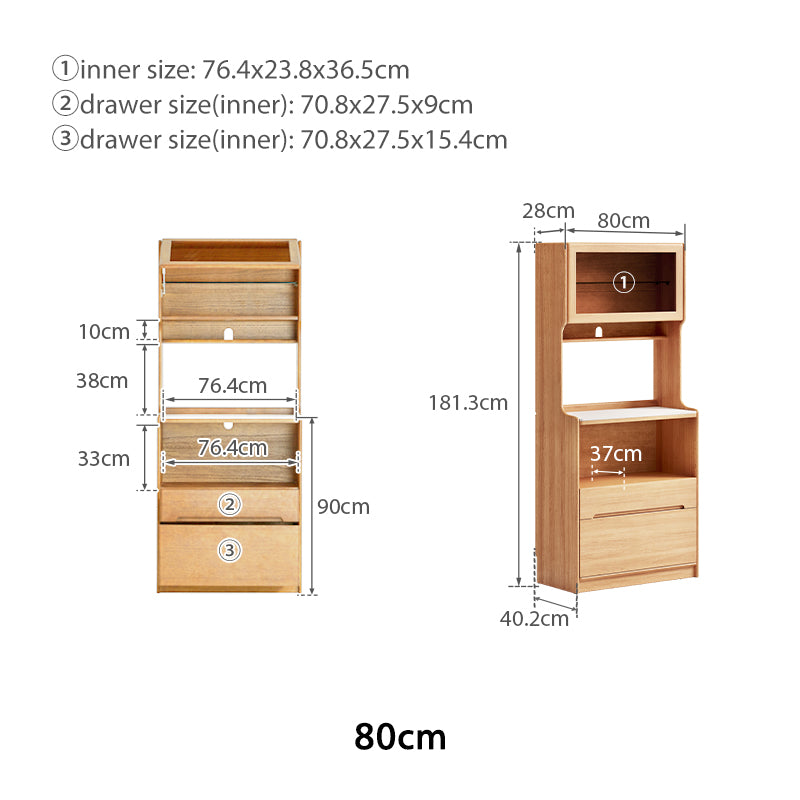 Vance Rubberwood Sideboard 60cm 80cm – view 22