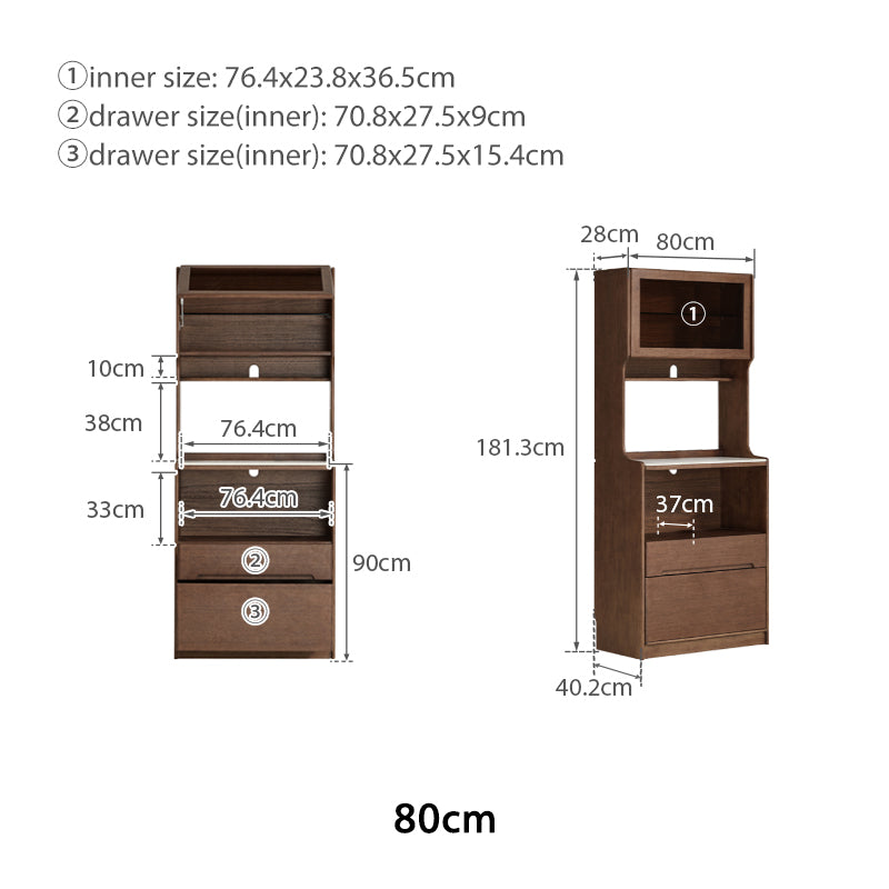 Vance Rubberwood Sideboard 60cm 80cm – view 50