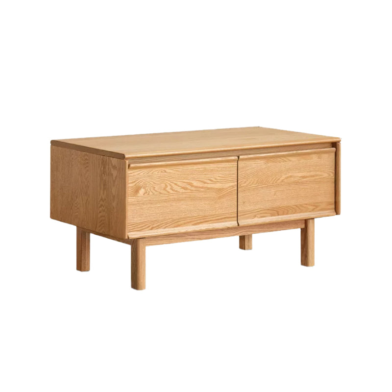 Sabrina solid oak coffee table with drawer in natural finish – 100cm, view 5
