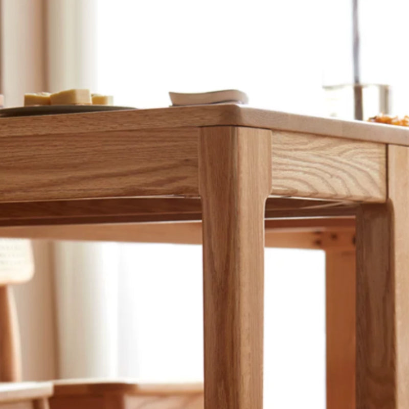 Samson solid American oak mobile side table on castors – view 12