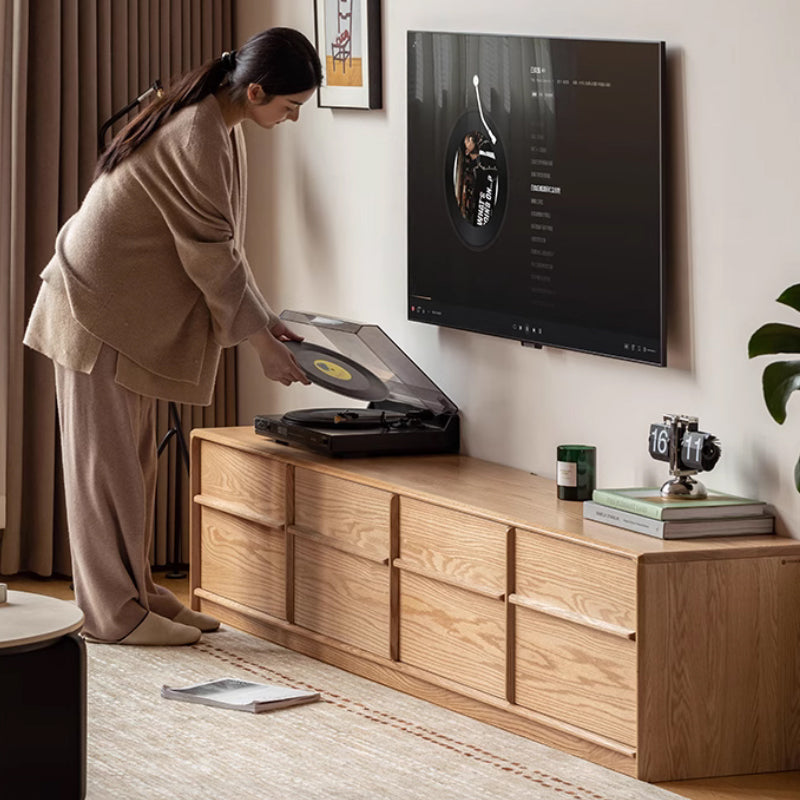 Samuel FAS-Graded Solid Oak TV Unit with 4 Drawers 200cm 220cm 240cm – view 3