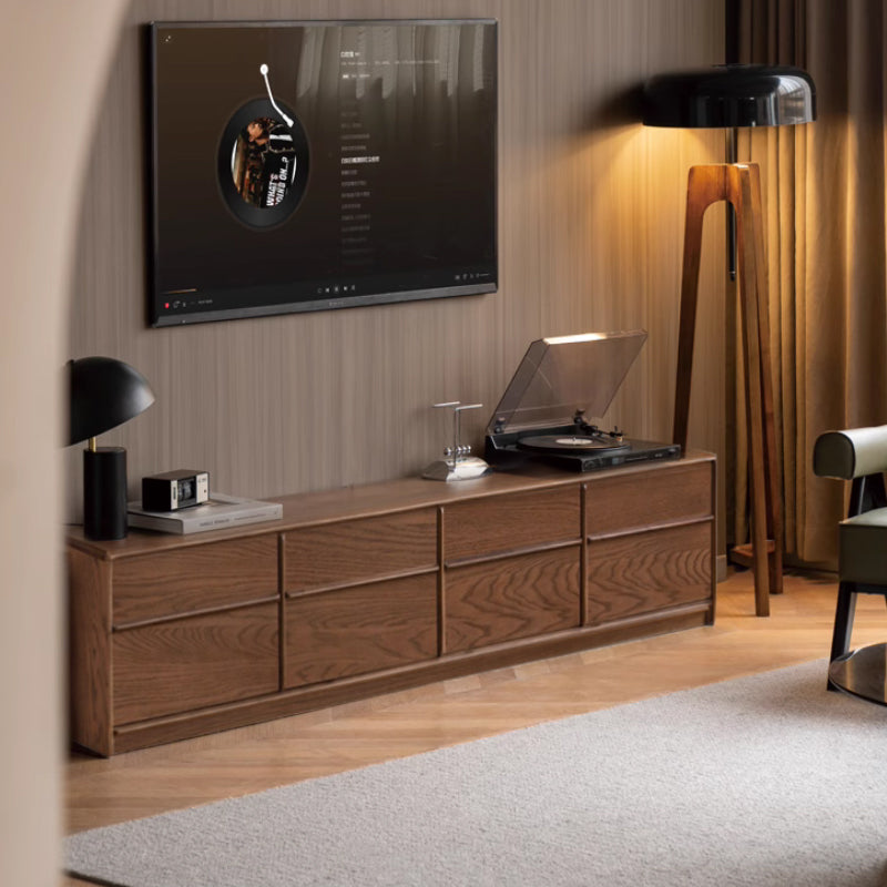Samuel FAS-Graded Solid Oak TV Unit with 4 Drawers 200cm 220cm 240cm – Walnut 2.0m, Walnut 2.2m, view 9