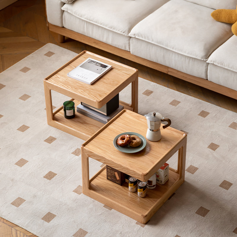 Sarah Modular Solid American Oak Coffee Table 100cm, Set of 2 – view 2