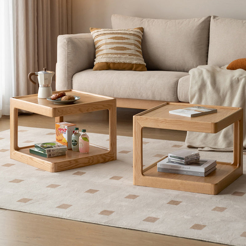 Sarah Modular Solid American Oak Coffee Table 100cm, Set of 2 – view 3