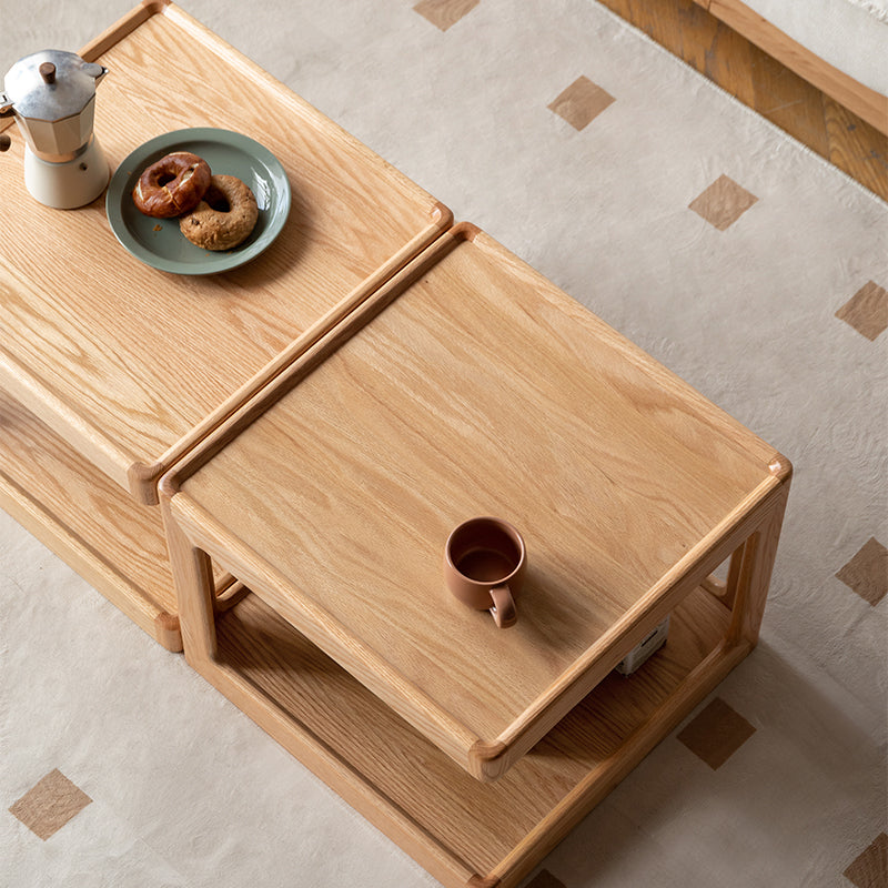 Sarah Modular Solid American Oak Coffee Table 100cm, Set of 2 – view 6