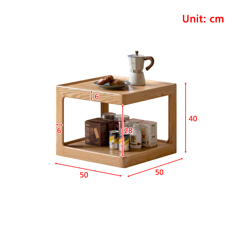 Sarah Modular Solid American Oak Coffee Table 100cm, Set of 2 – view 9
