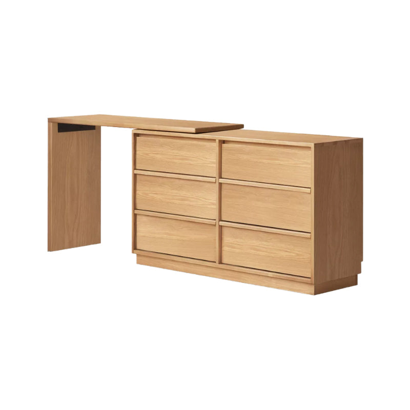 Sienna solid ash makeup vanity with six drawers – view 12
