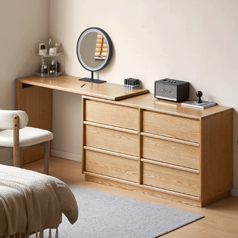 Sienna solid ash makeup vanity with six drawers – view 2