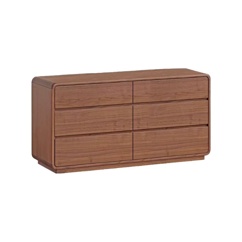 Simone solid black walnut bedside table with drawers – 121cm, view 5