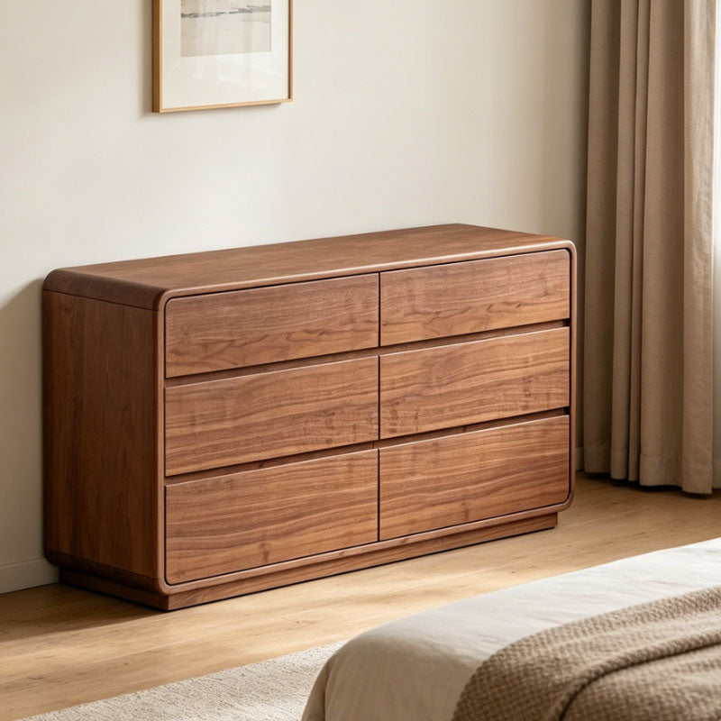 Simone solid black walnut bedside table with drawers – view 4