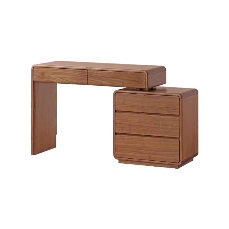 Simone solid black walnut dressing table with drawers – Right & 3-drawer, view 12