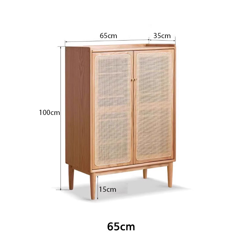 Ethel Solid American Oak 2-Door 3-Door Shoe Cabinet 65cm 80cm 140cm – view 12
