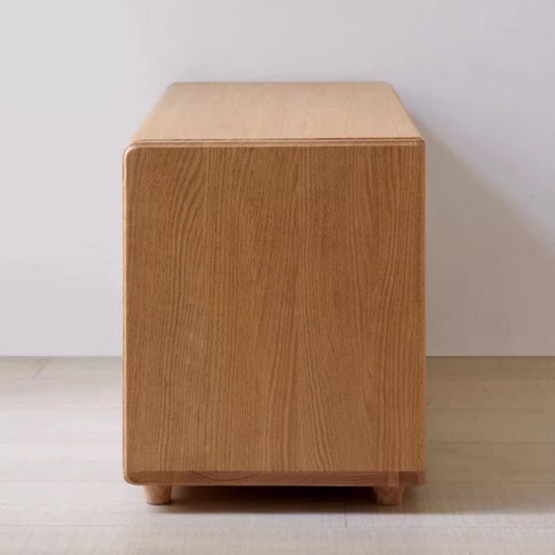 Courtney Solid American Oak 2-Door Shoe Cabinet and Shoe-Changing Stool 90cm – view 3